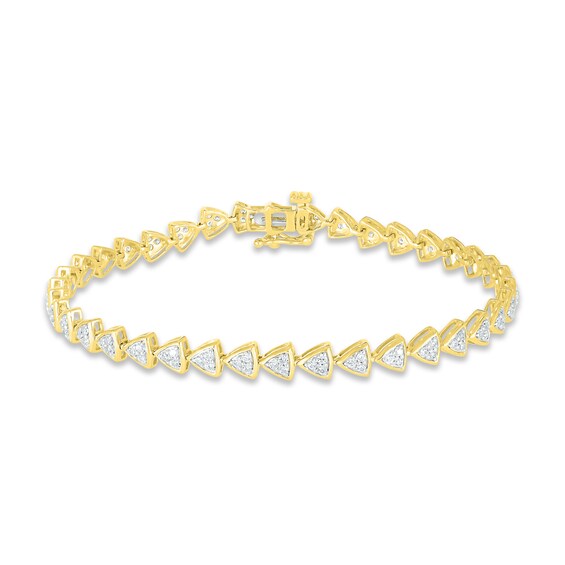 Previously Owned Diamond Bracelet 1 ct tw Round-cut 10K Yellow Gold 7.25"