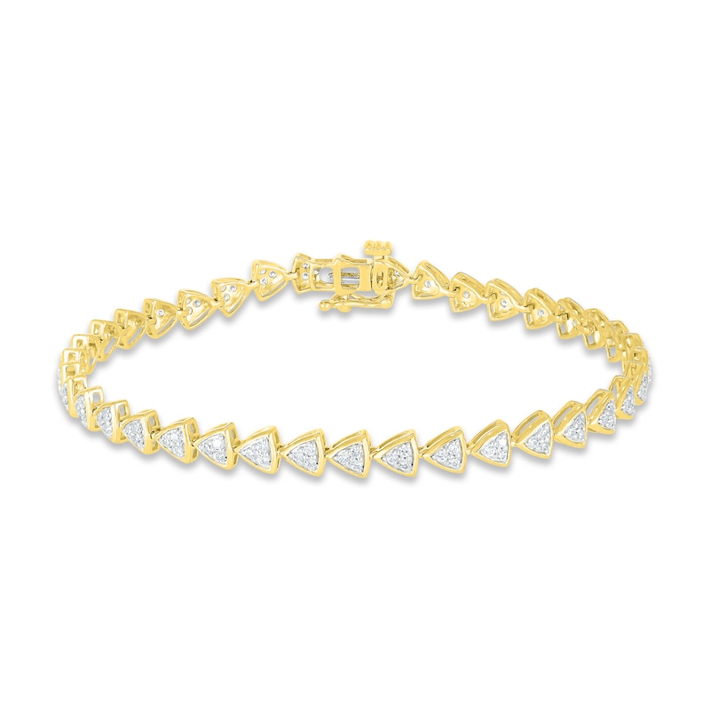 Main Image 1 of Previously Owned Diamond Bracelet 1 ct tw Round-cut 10K Yellow Gold 7.25&quot;