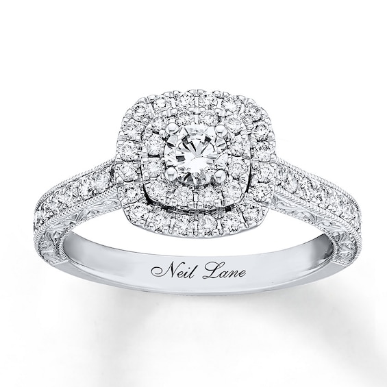 Previously Owned Neil Lane Ring 7/8 ct tw Round-cut Diamonds 14K White Gold Size 9