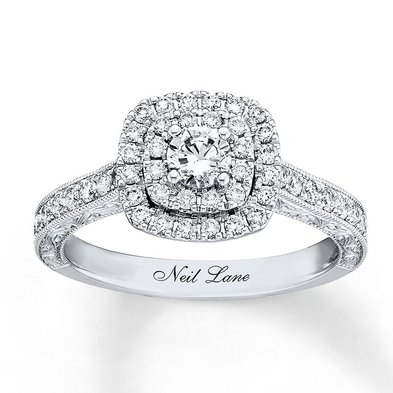 Main Image 1 of Previously Owned Neil Lane Ring 7/8 ct tw Round-cut Diamonds 14K White Gold - Size 9