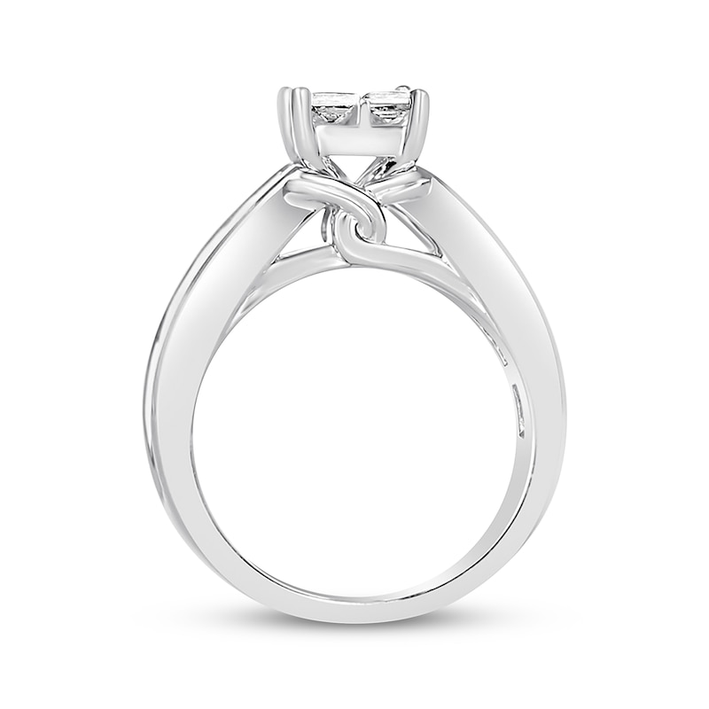 Main Image 3 of Previously Owned Diamond Engagement Ring 1-7/8 ct tw Princess & Round-cut 14K White Gold