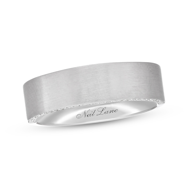 Main Image 1 of Previously Owned Neil Lane Men's Diamond Wedding Band 1/5 ct tw Round-cut 14K White Gold - Size 8.5
