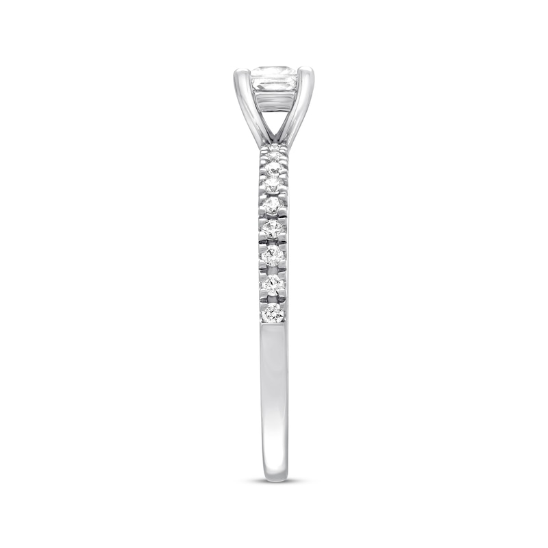 Main Image 2 of Previously Owned Diamond Engagement Ring 1/2 ct tw Princess & Round-cut 14K White Gold