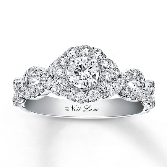 Previously Owned Neil Lane Round Diamond Engagement Ring 1 ct tw 14K White Gold Size 6.5