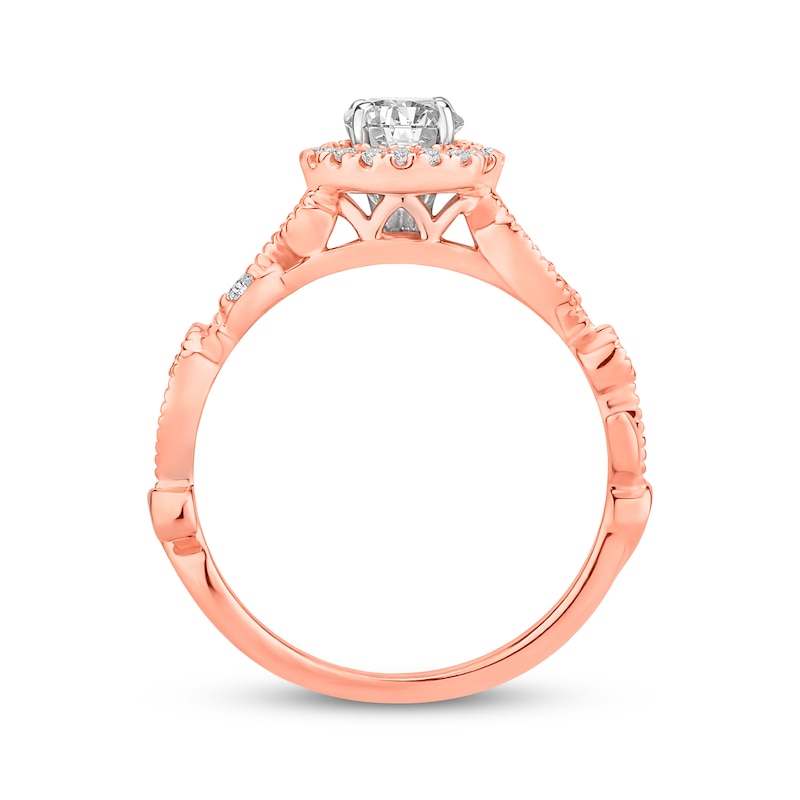 Main Image 3 of Previously Owned Diamond Engagement Ring 5/8 ct tw Round-cut 14K Two-Tone Gold
