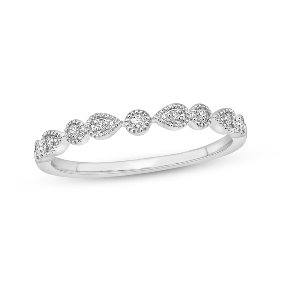 Previously Owned Diamond Wedding Band 1/15 ct tw Round-cut 10K White Gold