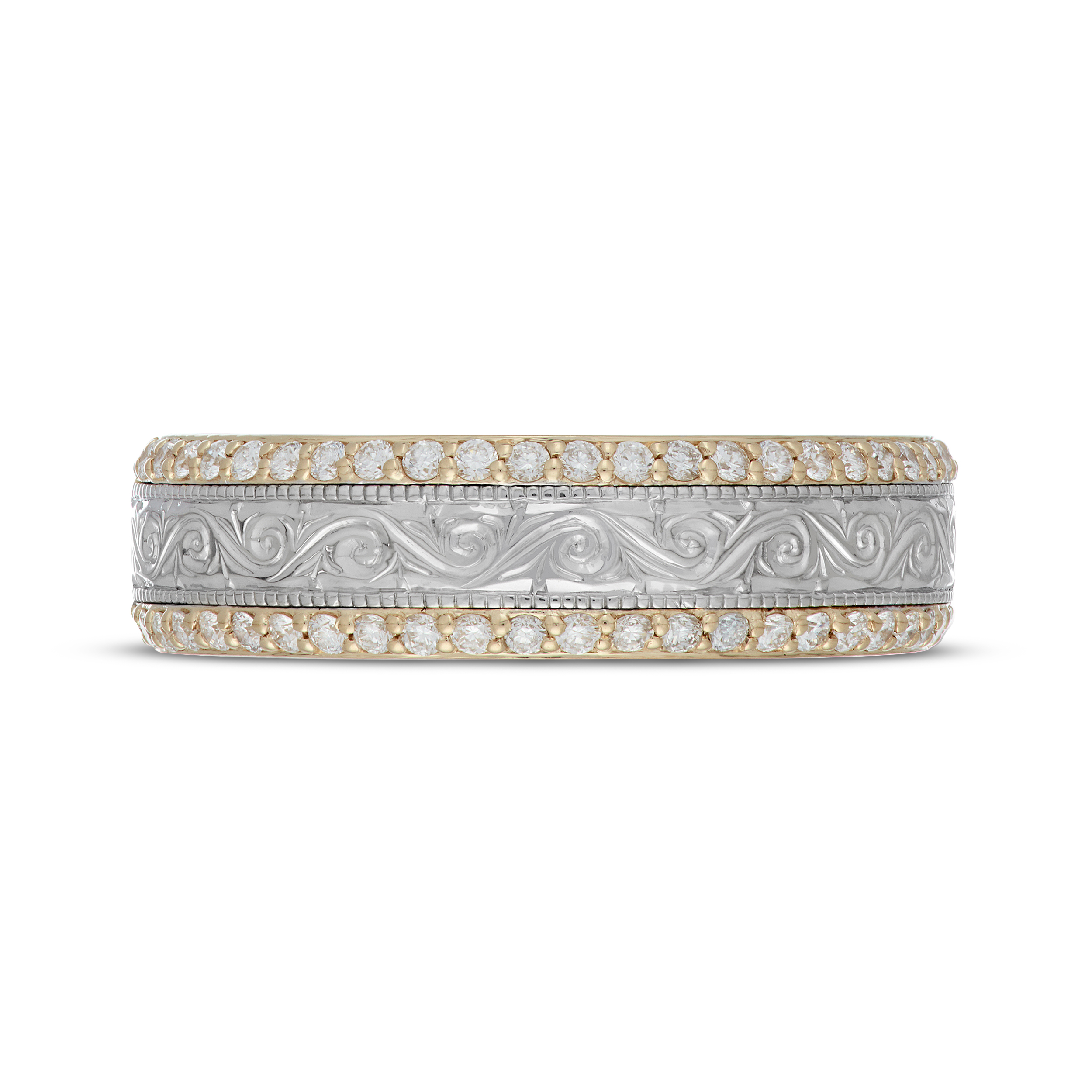 Previously Owned Neil Lane Men's Diamond Wedding Band 3/8 ct tw Round-Cut 14K Two-Tone Gold