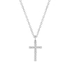 Thumbnail Image 0 of Previously Owned Diamond Cross Necklace 1/4 ct tw Round-cut 10K White Gold
