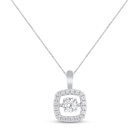 Previously Owned Unstoppable Love Necklace 1 ct tw Round-cut 14K White Gold 19"