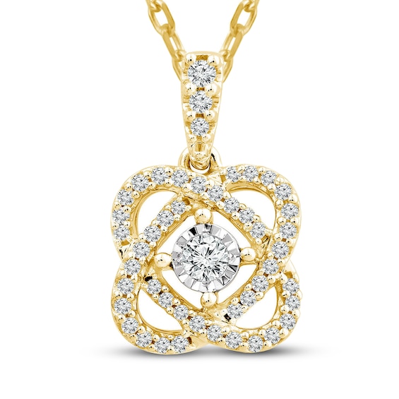 Previously Owned Center of Me Diamond Necklace 1/5 ct tw 10K Yellow Gold 18"