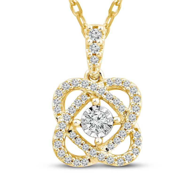 Main Image 1 of Previously Owned Center of Me Diamond Necklace 1/5 ct tw 10K Yellow Gold 18&quot;