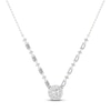 Thumbnail Image 1 of Previously Owned Diamond Fashion Necklace 1/4 ct tw Baguette/Round 10K White Gold 18"