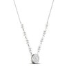 Thumbnail Image 2 of Previously Owned Diamond Fashion Necklace 1/4 ct tw Baguette/Round 10K White Gold 18"