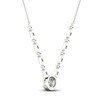 Thumbnail Image 4 of Previously Owned Diamond Fashion Necklace 1/4 ct tw Baguette/Round 10K White Gold 18"