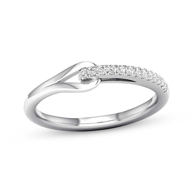 Main Image 1 of Previously Owned Love + Be Loved Diamond Ring 1/10 ct tw Round Sterling Silver Size 7