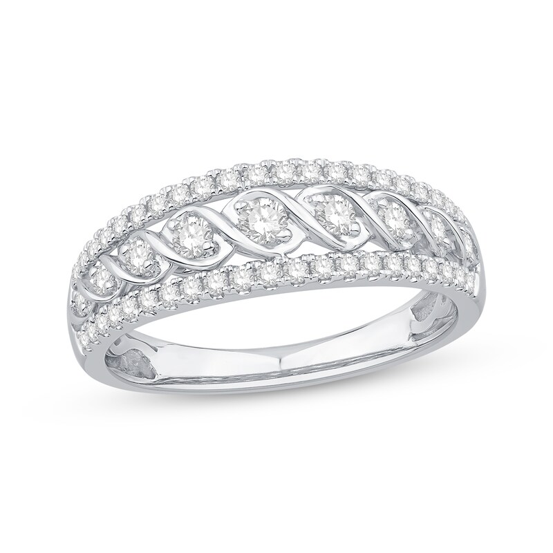 Main Image 1 of Previously Owned Diamond Anniversary Ring 1/2 ct tw Round-cut 10K White Gold