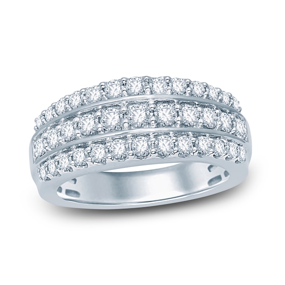 Previously Owned Diamond Anniversary Ring 1 ct tw Round-cut 10K White Gold