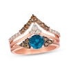 Thumbnail Image 1 of Previously Owned Le Vian Blue Topaz Ring 7/8 ct tw Diamonds 14K Strawberry Gold