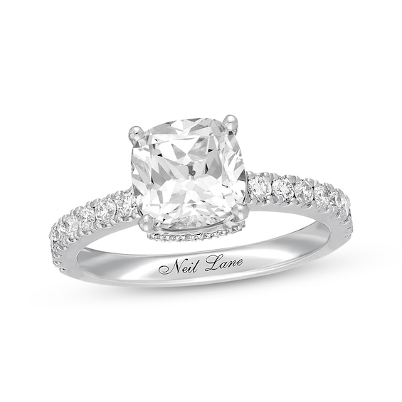 Previously Owned Neil Lane Diamond Engagement Ring 2-1/3 ct tw Cushion & Round-cut 14K White Gold
