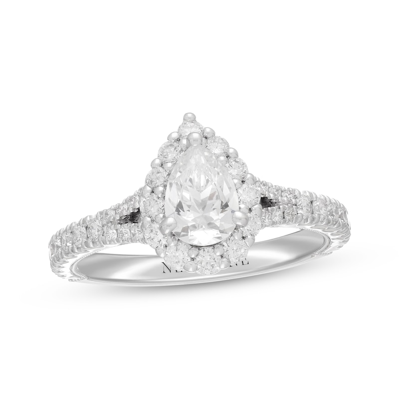 Main Image 1 of Previously Owned Neil Lane Diamond Engagement Ring 1-3/8 ct tw Pear & Round-cut 14K White Gold