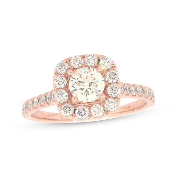 Previously Owned Neil Lane Diamond Engagement Ring 1-1/2 ct tw Round-cut 14K Rose Gold Size 9