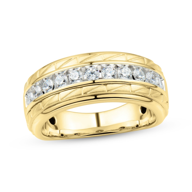 Main Image 1 of Previously Owned Men's Diamond Wedding Band 3/4 ct tw Round-cut 10K Yellow Gold