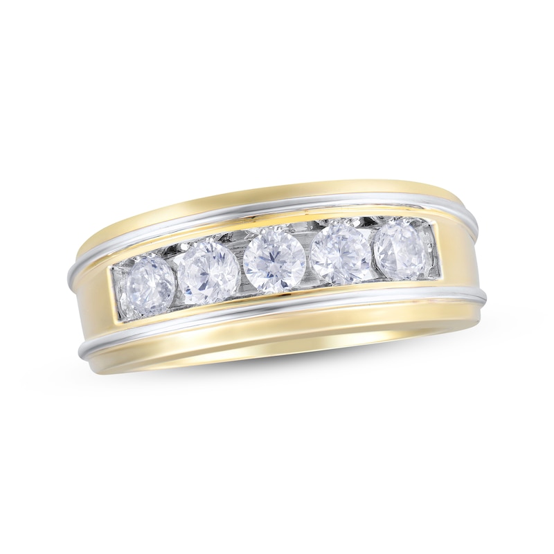 Main Image 1 of Previously Owned Men's Diamond Band 1 ct tw Round-cut 10K Two-Tone Gold