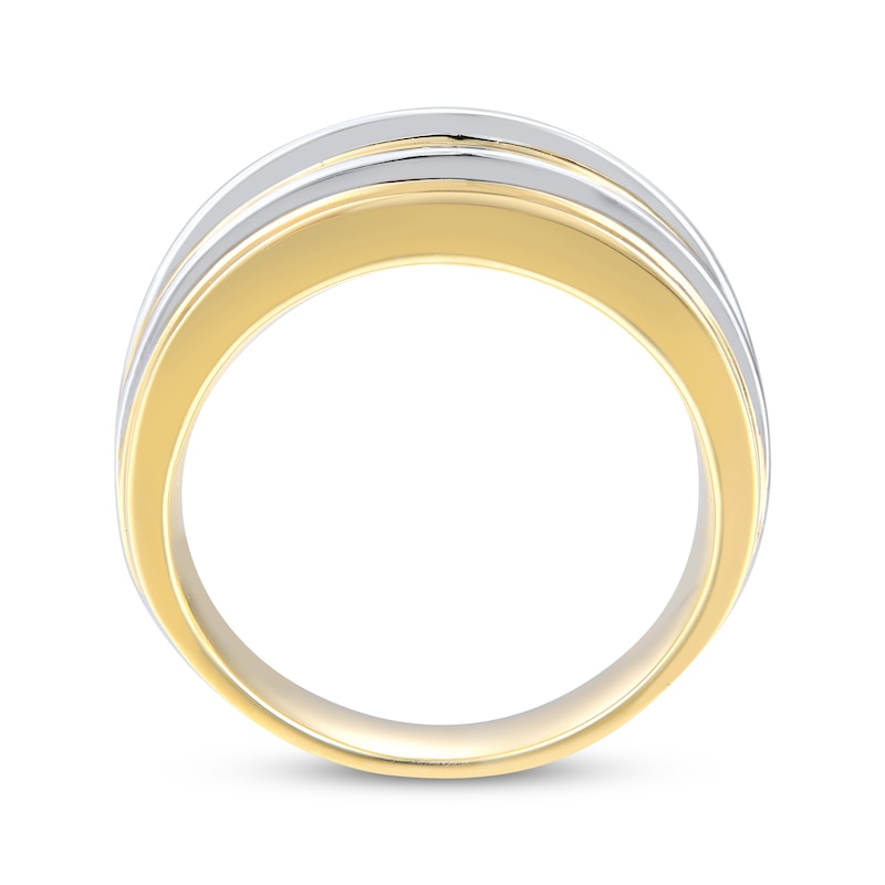 Main Image 3 of Previously Owned Men's Diamond Band 1 ct tw Round-cut 10K Two-Tone Gold