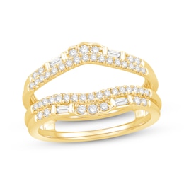 Previously Owned Diamond Enhancer Ring 1/2 ct tw Round & Baguette 14K Yellow Gold