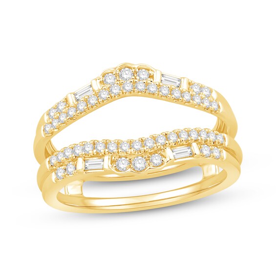 Previously Owned Diamond Enhancer Ring 1/2 ct tw Round & Baguette 14K Yellow Gold