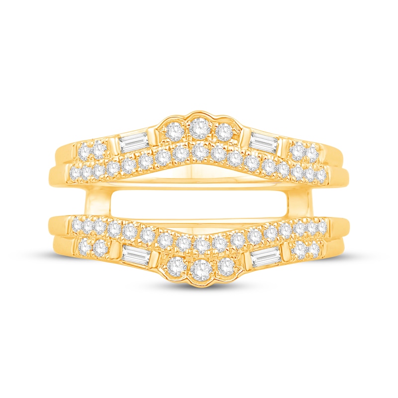 Main Image 3 of Previously Owned Diamond Enhancer Ring 1/2 ct tw Round & Baguette 14K Yellow Gold