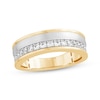 Thumbnail Image 1 of Previously Owned Men's Diamond Wedding Band 1/2 ct tw Round-cut 10K Two-Tone Gold
