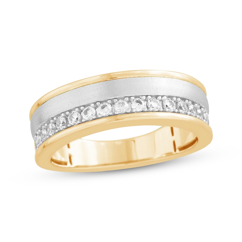 Main Image 1 of Previously Owned Men's Diamond Wedding Band 1/2 ct tw Round-cut 10K Two-Tone Gold