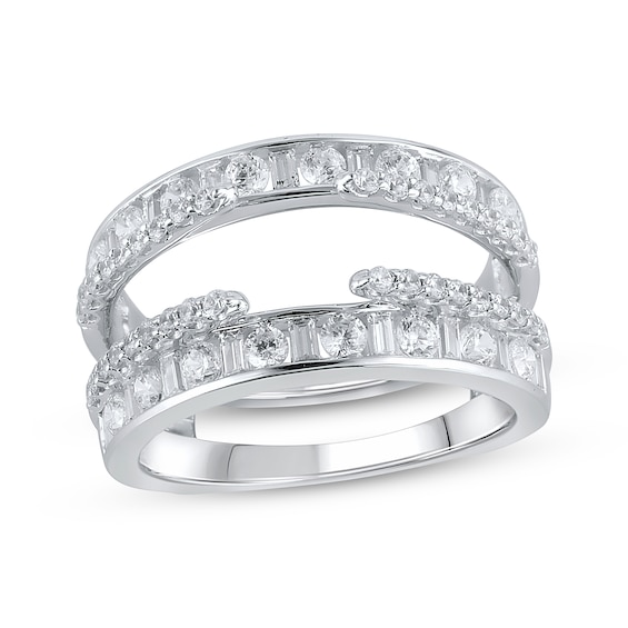 Previously Owned Diamond Enhancer Ring 1-1/4 ct tw Round & Baguette-cut 14K White Gold