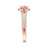 Thumbnail Image 1 of Previously Owned Morganite Engagement Ring 3/8 ct tw Round-cut Diamonds 14K Rose Gold