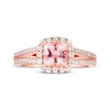 Thumbnail Image 4 of Previously Owned Morganite Engagement Ring 3/8 ct tw Round-cut Diamonds 14K Rose Gold