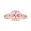 Thumbnail Image 3 of Previously Owned Morganite Engagement Ring 3/8 ct tw Round-cut Diamonds 14K Rose Gold