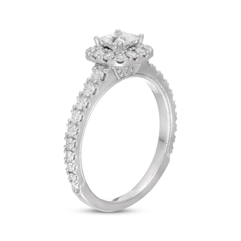 Main Image 2 of Previously Owned Neil Lane Diamond Engagement Ring 1-1/8 ct tw Princess & Round-cut 14K White Gold