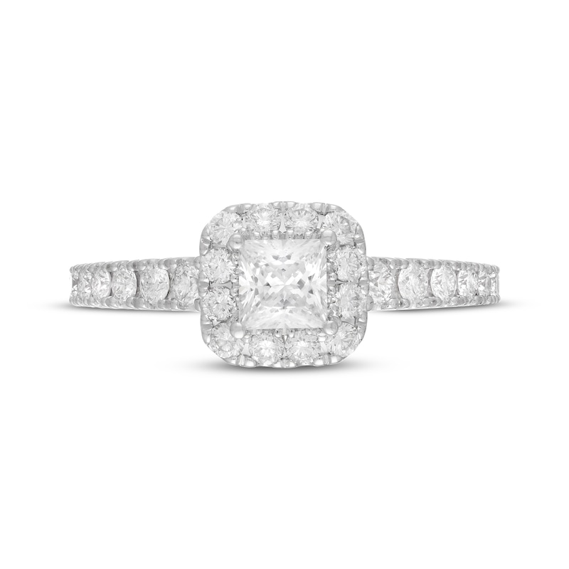 Previously Owned Neil Lane Diamond Engagement Ring 1-1/8 ct tw Princess & Round-cut 14K White Gold