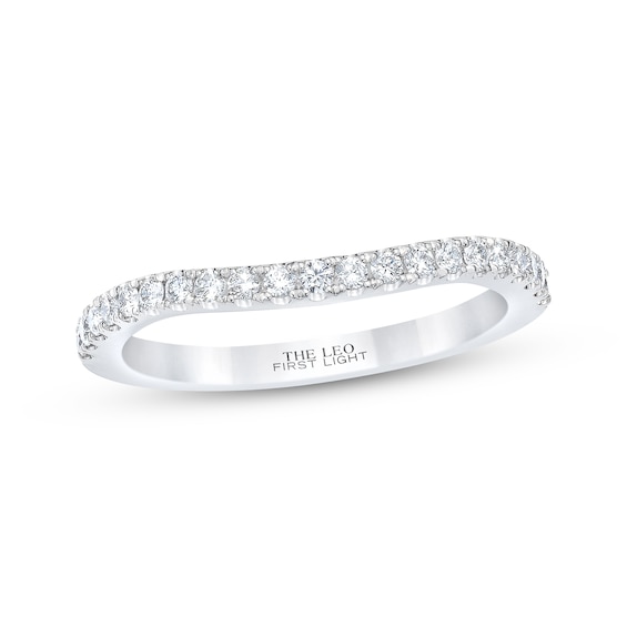 Previously Owned THE LEO First Light Diamond Wedding Band 1/4 ct tw Round-cut 14K White Gold