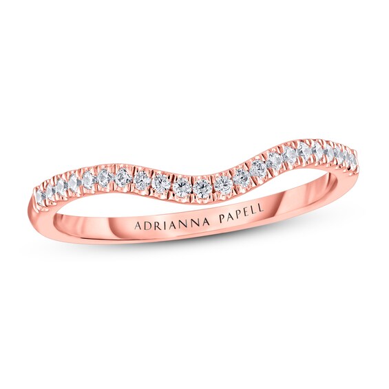 Previously Owned Adrianna Papell Diamond Contour Ring 1/6 ct tw Round-cut 14K Rose Gold