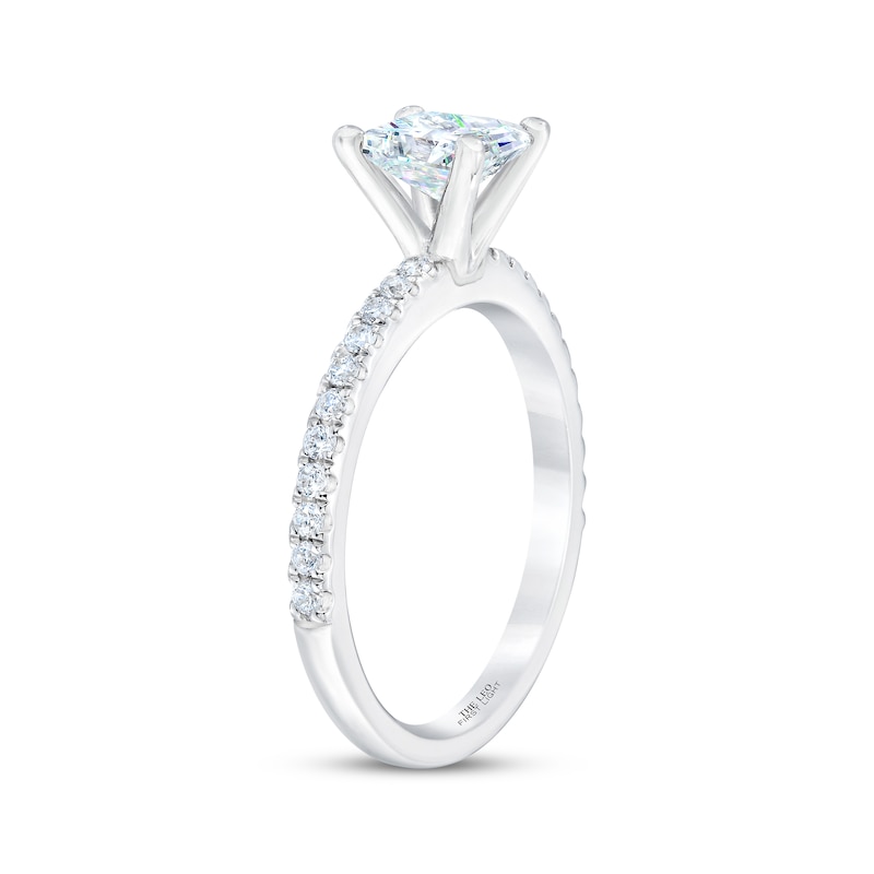 Previously Owned THE LEO First Light Diamond Engagement Ring 1-1/5 ct tw Princess & Round 14K White Gold