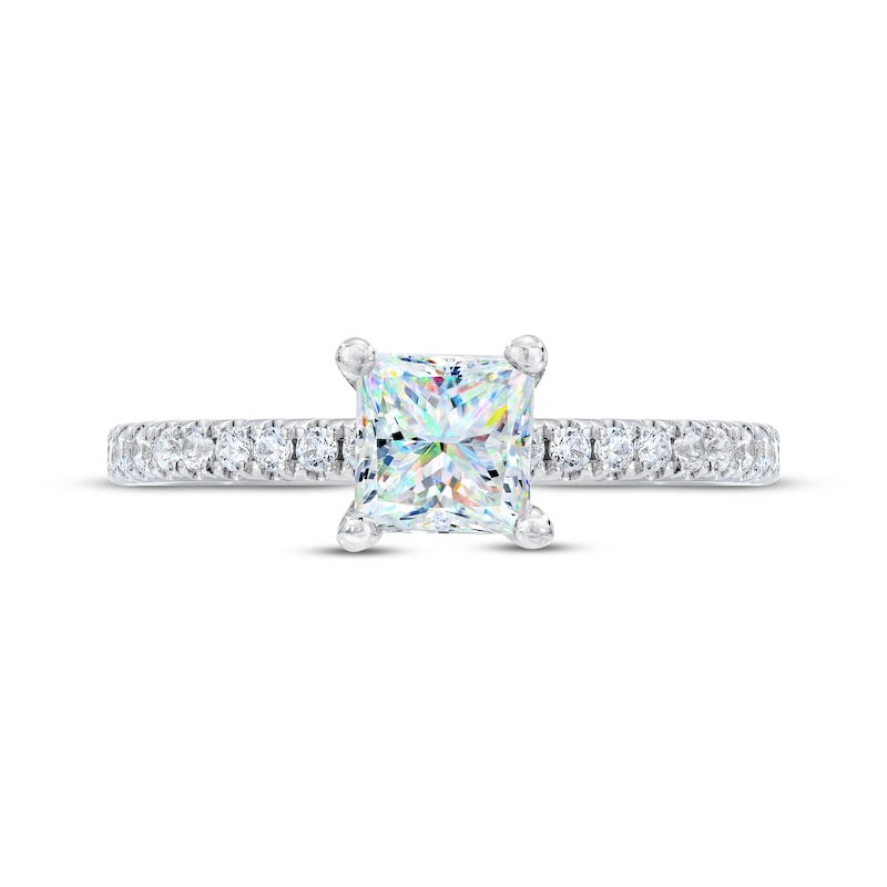 Previously Owned THE LEO First Light Diamond Engagement Ring 1-1/5 ct tw Princess & Round 14K White Gold