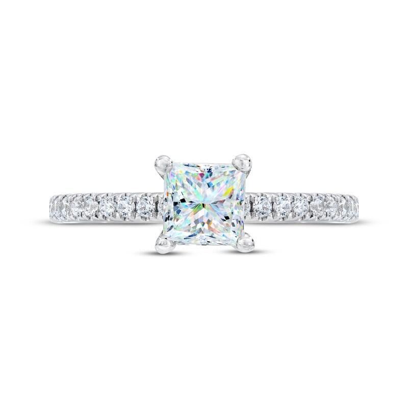 Main Image 3 of Previously Owned THE LEO First Light Diamond Engagement Ring 1-1/5 ct tw Princess & Round 14K White Gold