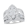 Thumbnail Image 1 of Previously Owned Diamond Engagement Ring 3 ct tw Round & Baguette 14K White Gold