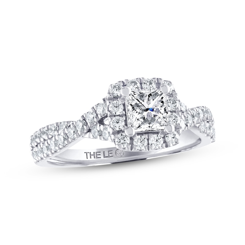 Previously Owned THE LEO Diamond Engagement Ring 7/8 ct tw Princess & Round-cut 14K White Gold