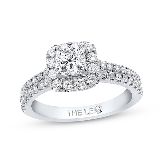 Previously Owned THE LEO Diamond Engagement Ring 1 ct tw Princess & Round-cut 14K White Gold