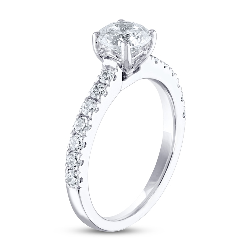 Previously Owned THE LEO Diamond Engagement Ring 1-3/8 ct tw Round-cut 14K White Gold