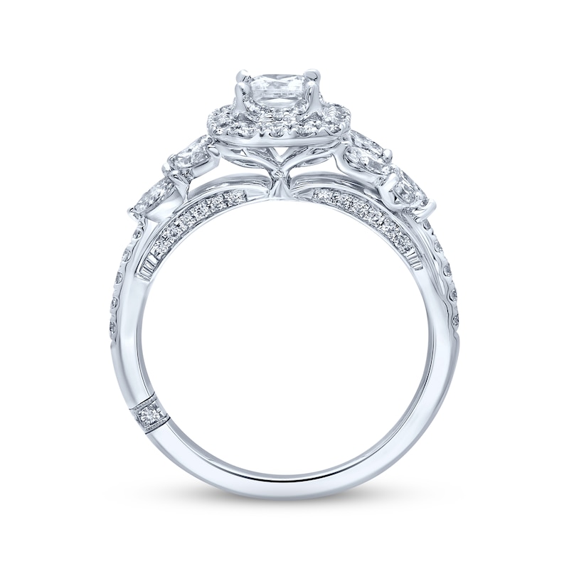 Previously Owned Monique Lhuillier Bliss Diamond Engagement Ring 1-1/6 ct tw Princess, Marquise & Round-cut 18K White Gold
