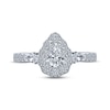 Thumbnail Image 3 of Previously Owned Monique Lhuillier Bliss Diamond Engagement Ring 1-1/4 ct tw Pear & Round-cut 18K White Gold